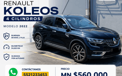 2022 RENAULT KOLEOS 4 CILINDROS NIVEL 2 PLUS – COLOR NEGRO